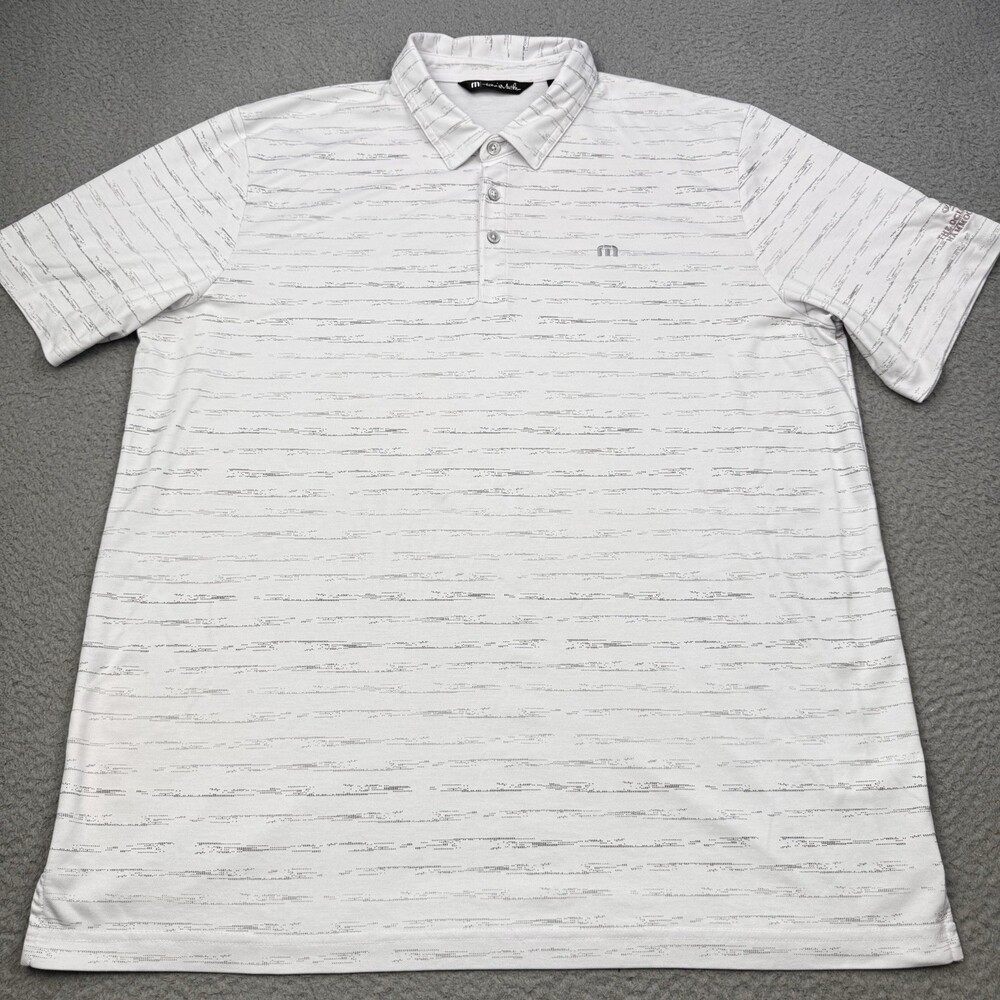 TRAVIS MATHEW Shirt Mens XXL White What the Shell Golf Polo Travel